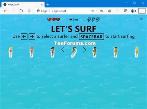 How to Enable or Disable Surf Game in Microsoft Edge Chromium.